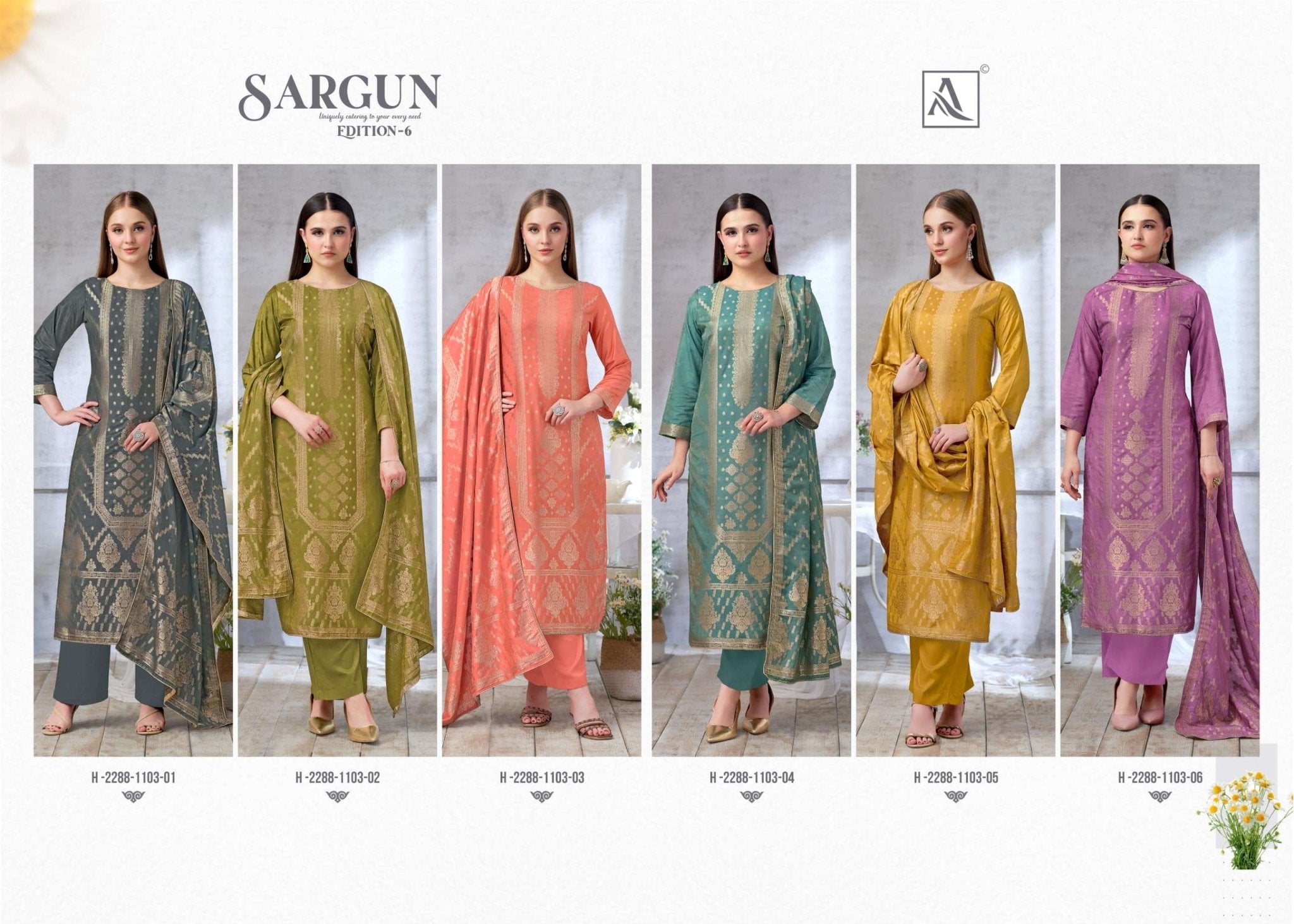 ALOK Suit Sargun Vol - 6 Viscose Muslin Dress Material - Amrah Wholesale