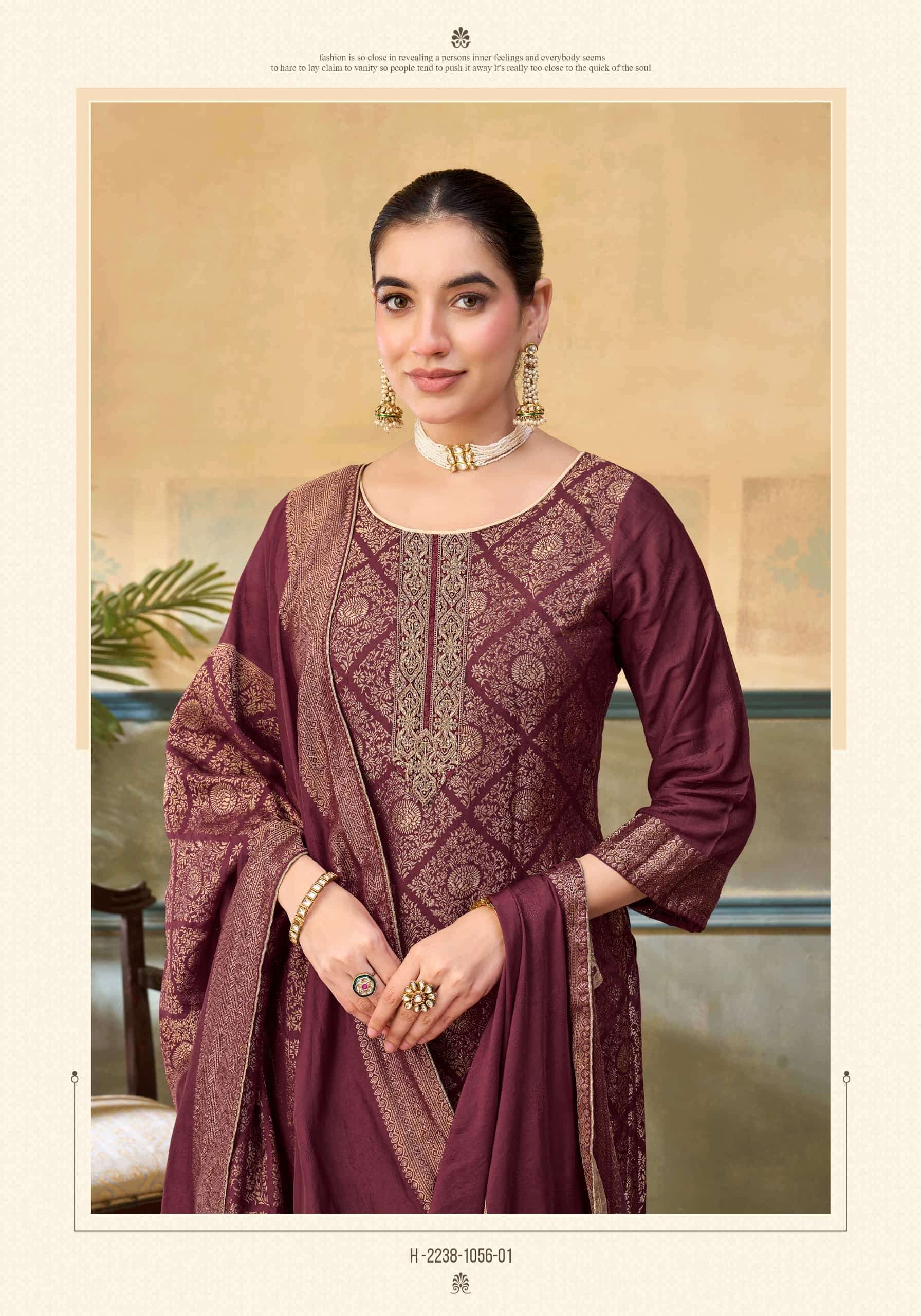 Alok Suit Sea Pearl Edition 3 Premium Viscose Muslin Jacquard Dress Material