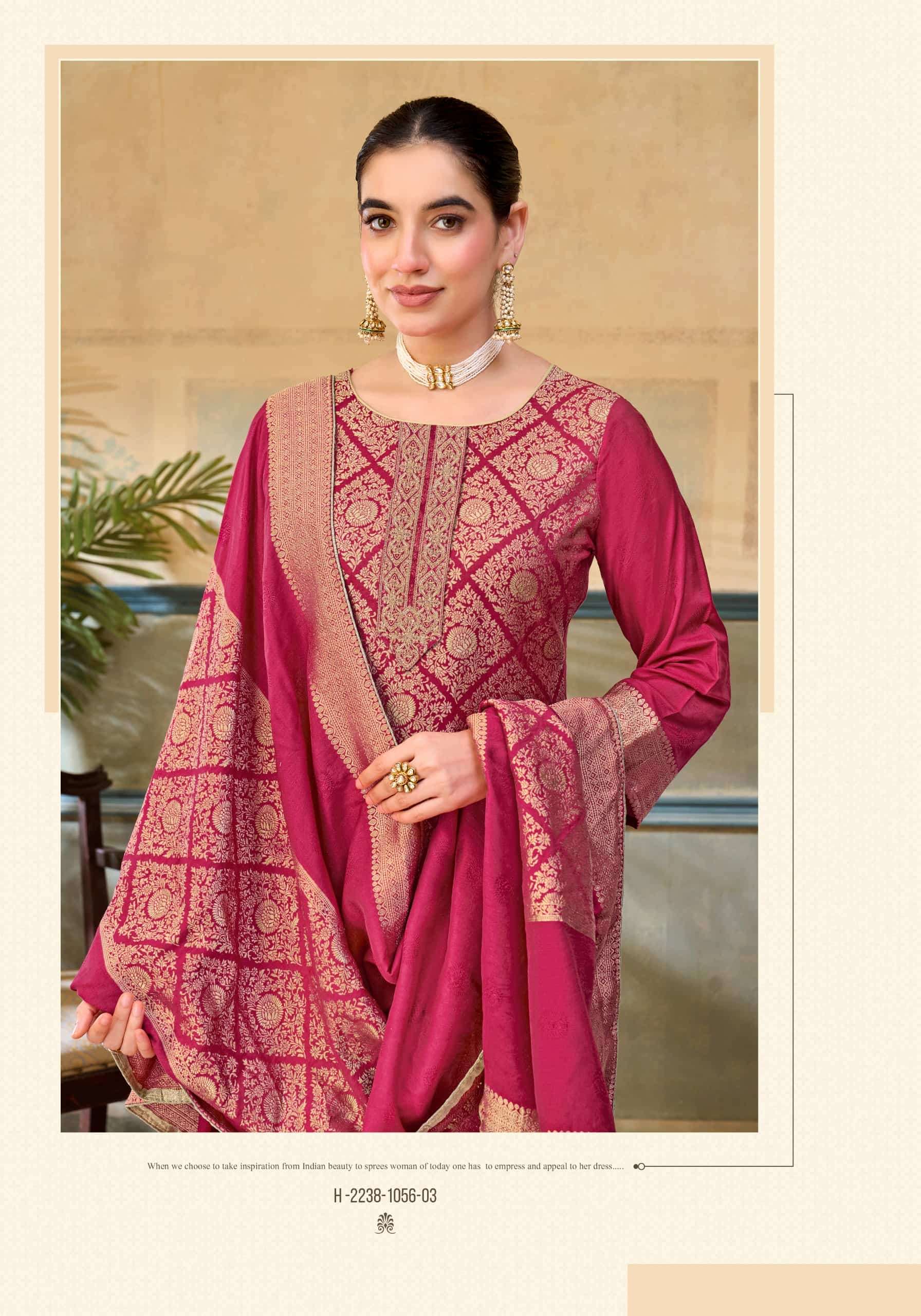 Alok Suit Sea Pearl Edition 3 Premium Viscose Muslin Jacquard Dress Material