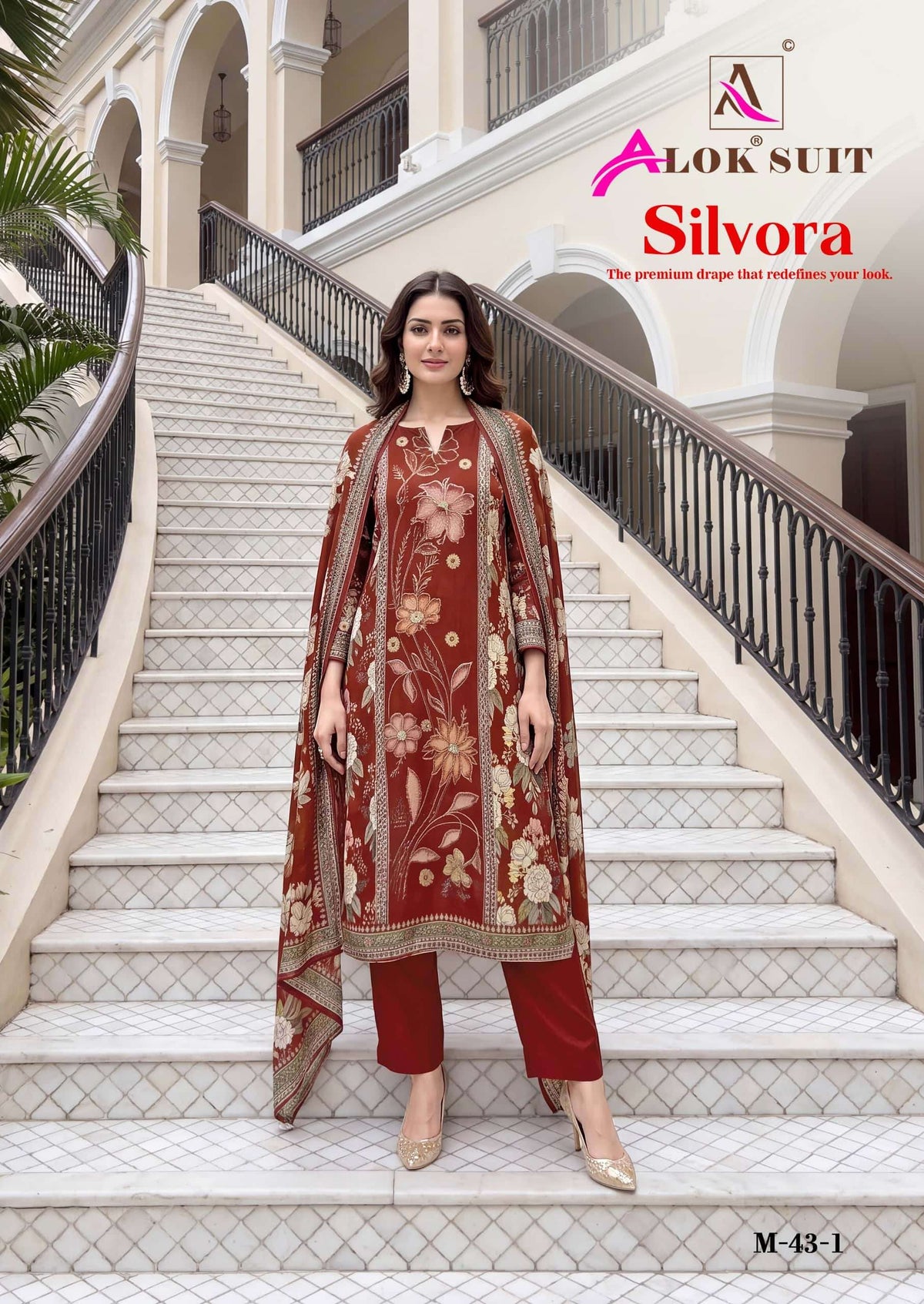 Alok Suit Silvora Viscose Muslin Digital Printed Dress Material