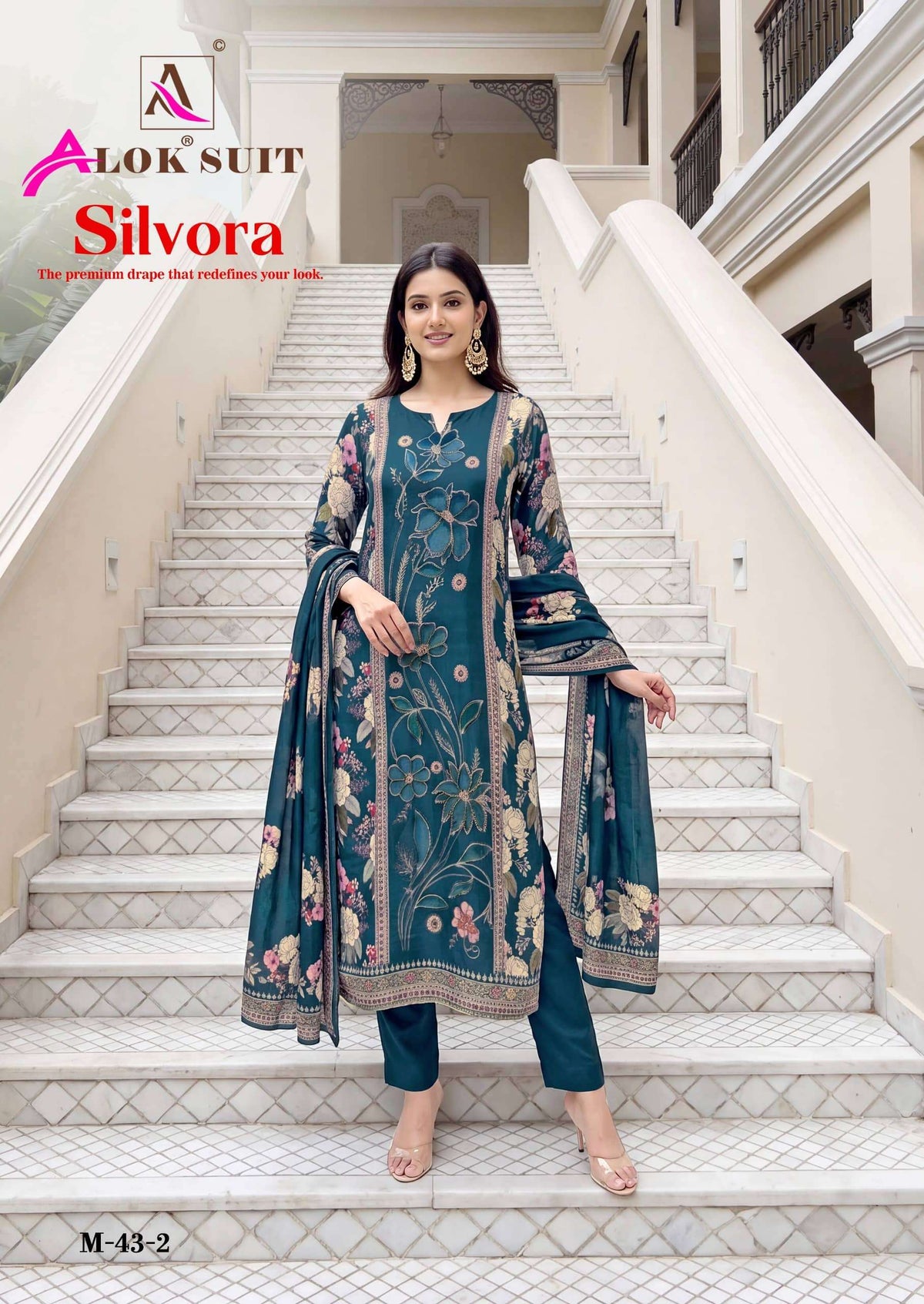 Alok Suit Silvora Viscose Muslin Digital Printed Dress Material