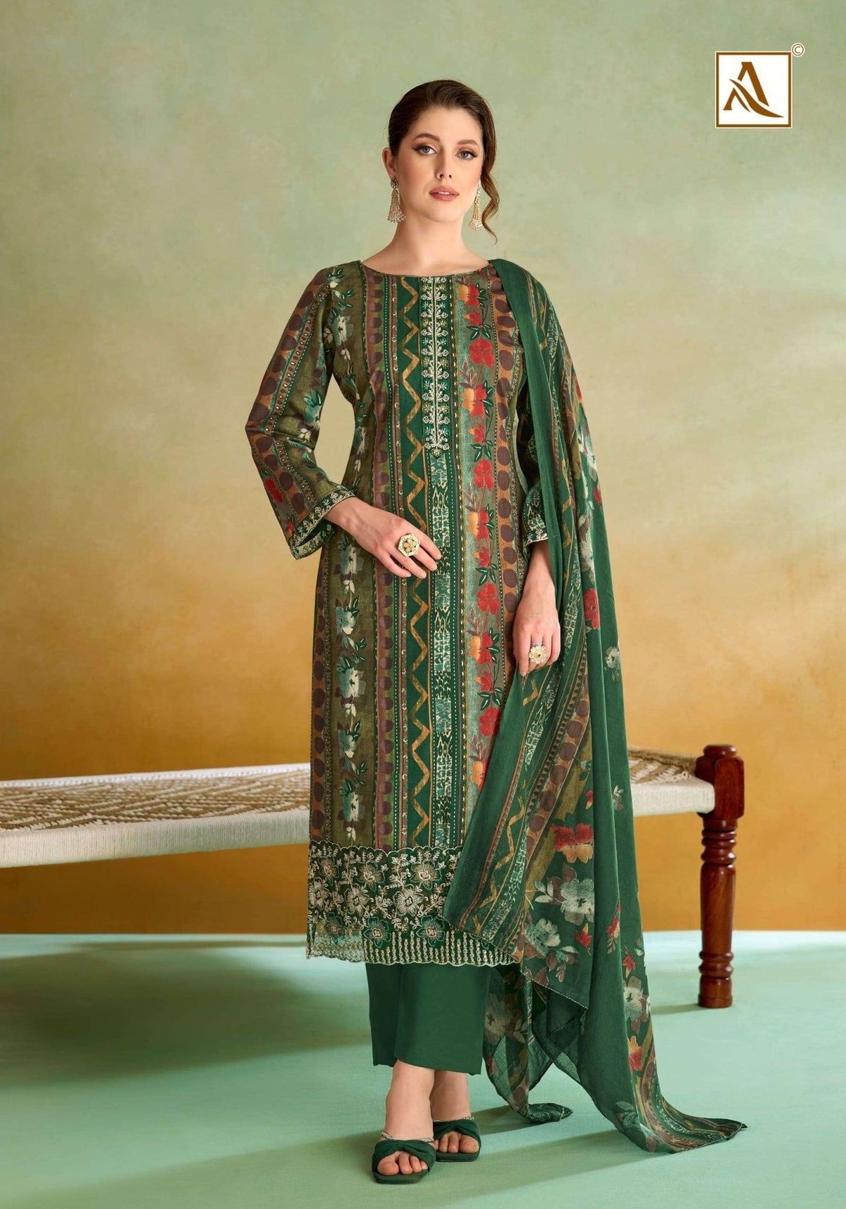 Alok Suit Sitara Night Cotton Printed Pakistani Suit Set - Amrah Wholesale