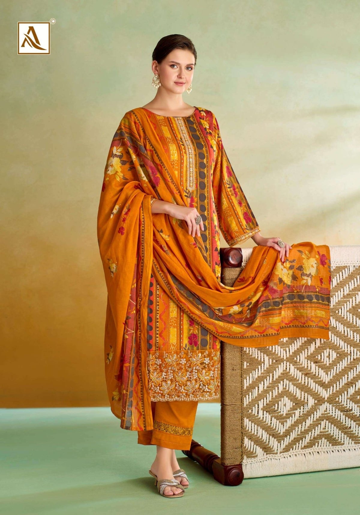 Alok Suit Sitara Night Cotton Printed Pakistani Suit Set - Amrah Wholesale