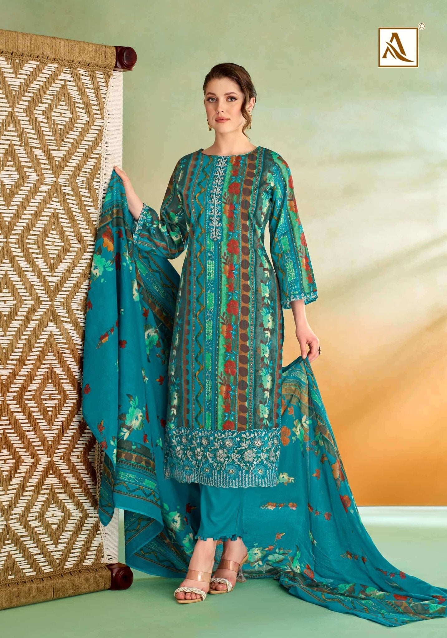 Alok Suit Sitara Night Zam Cotton Dress Material - Amrah Wholesale