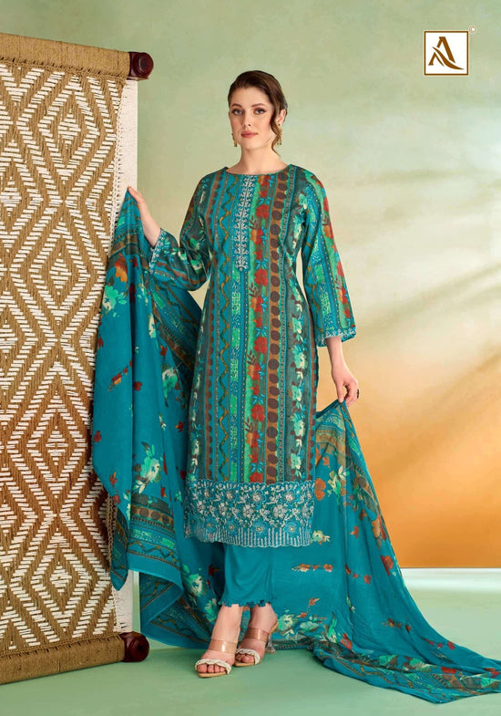 Alok Suit Sitara Night Zam Cotton Dress Material - Amrah Wholesale