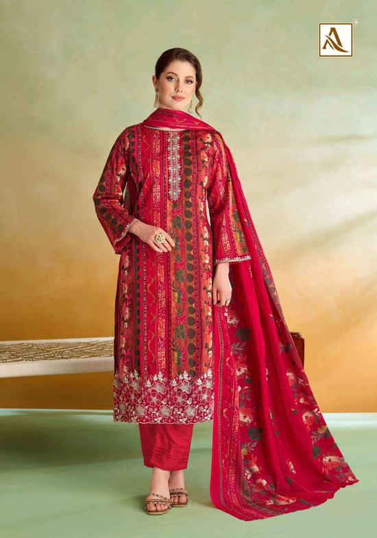 Alok Suit Sitara Night Zam Cotton Dress Material - Amrah Wholesale