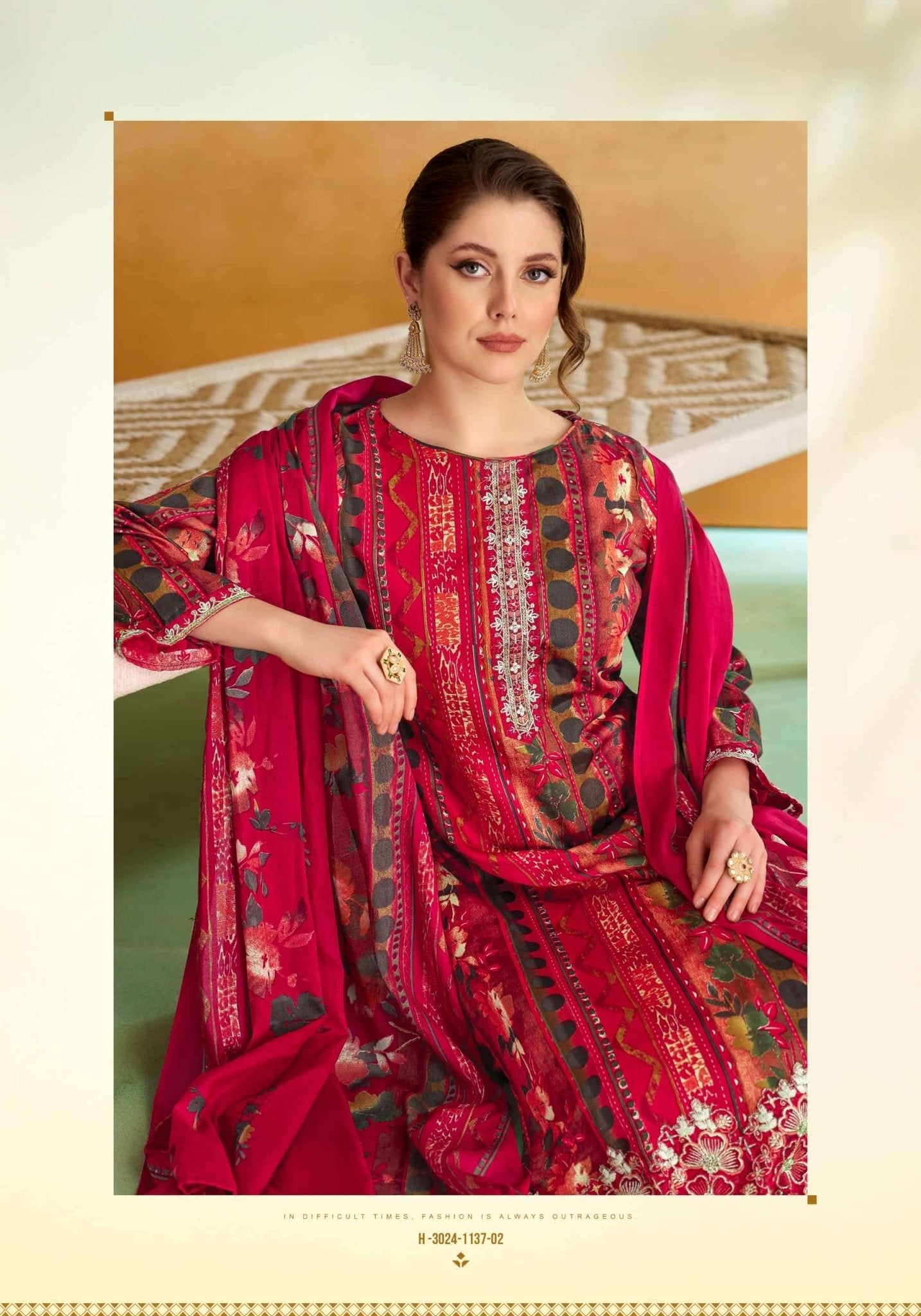 Alok Suit Sitara Night Zam Cotton Dress Material - Amrah Wholesale