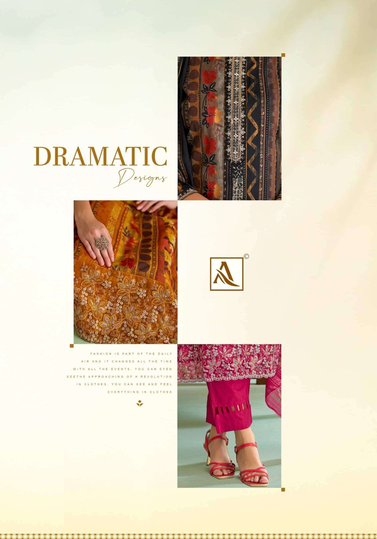 Alok Suit Sitara Night Zam Cotton Dress Material - Amrah Wholesale