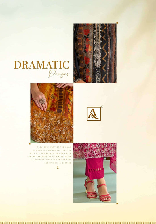 Alok Suit Sitara Night Zam Cotton Dress Material - Amrah Wholesale
