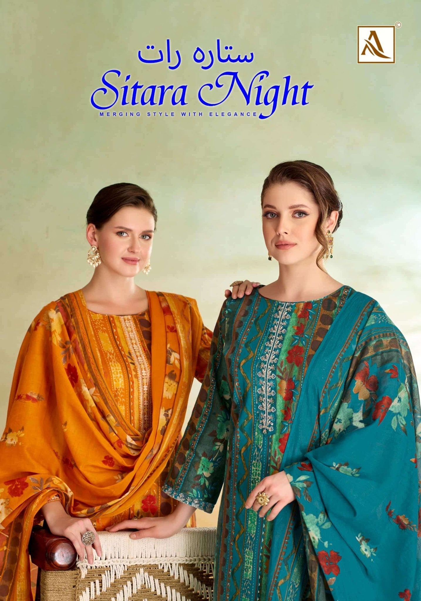 Alok Suit Sitara Night Zam Cotton Dress Material - Amrah Wholesale
