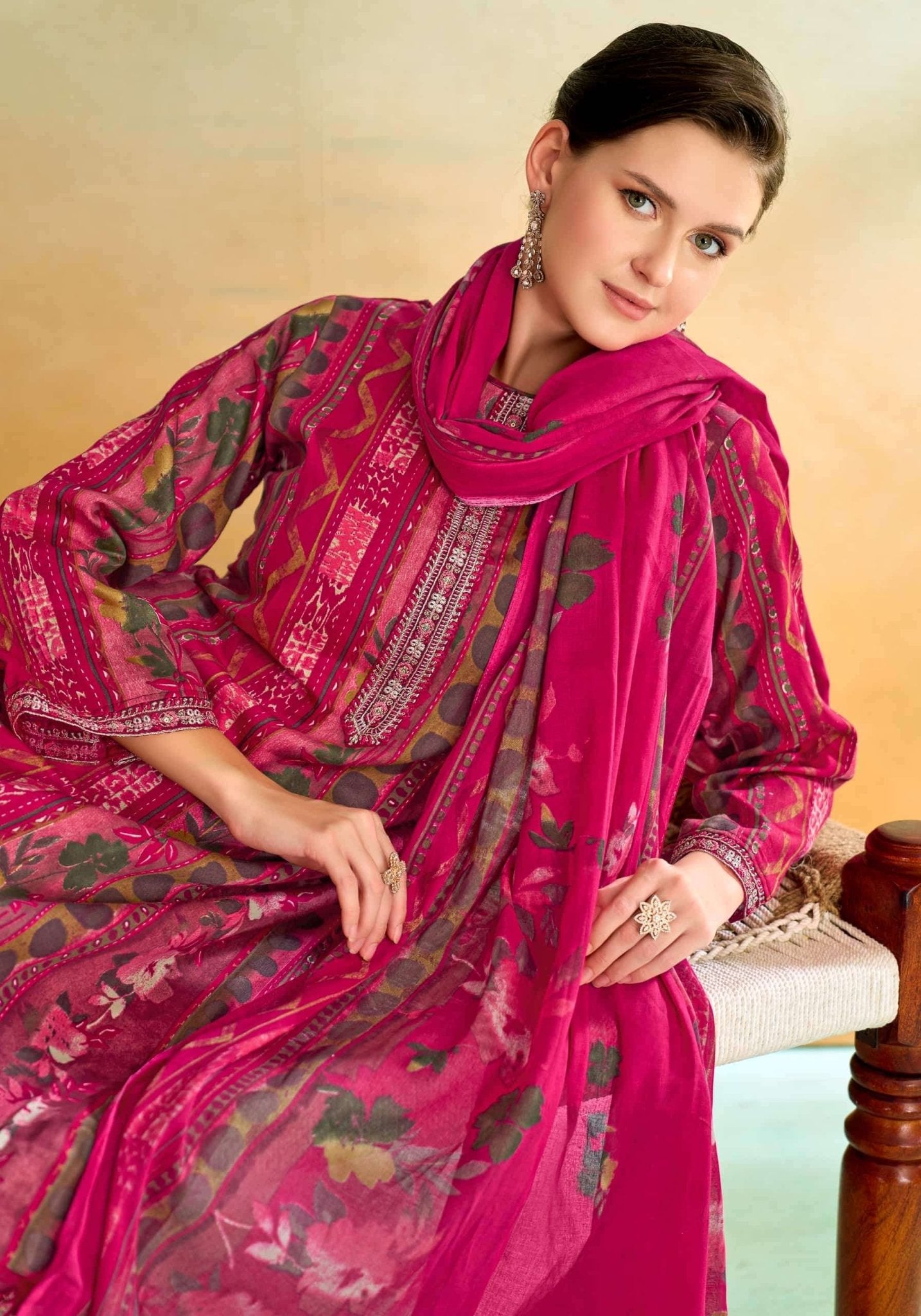 Alok Suit Sitara Night Zam Cotton Dress Material - Amrah Wholesale