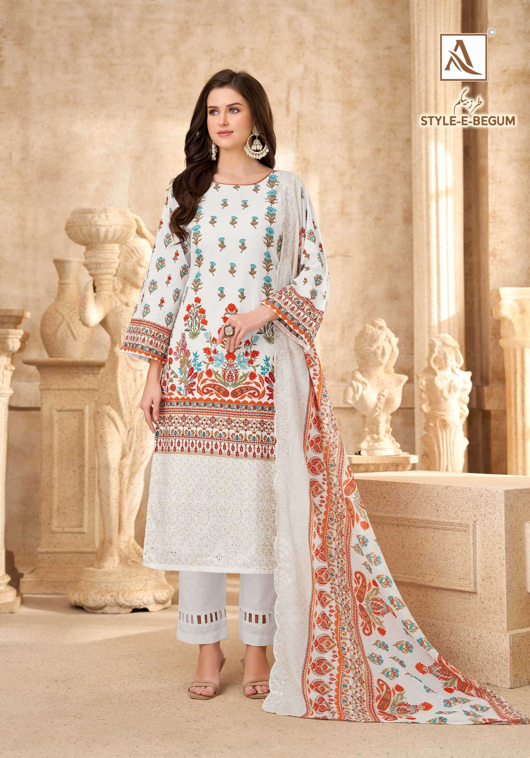 Alok Style E Begum Pure Cambric Cotton Dress Material