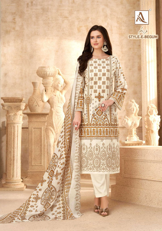 Alok Style E Begum Pure Cambric Cotton Dress Material