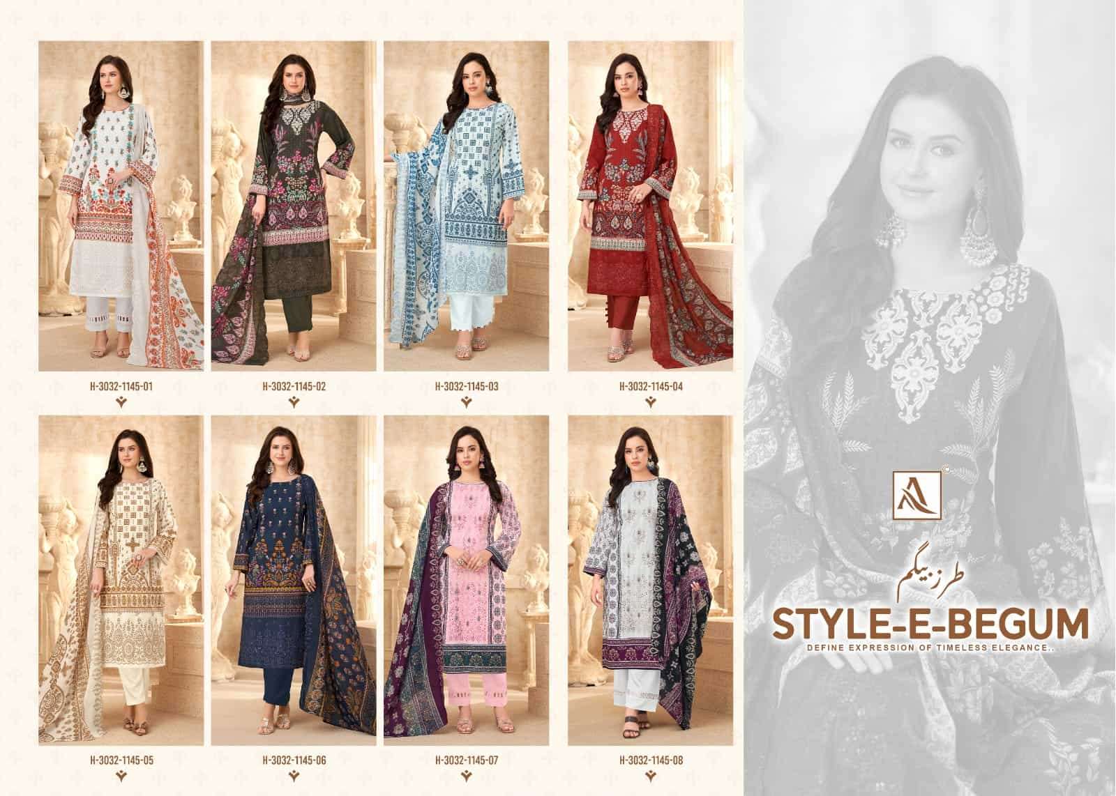 Alok Style E Begum Pure Cambric Cotton Dress Material