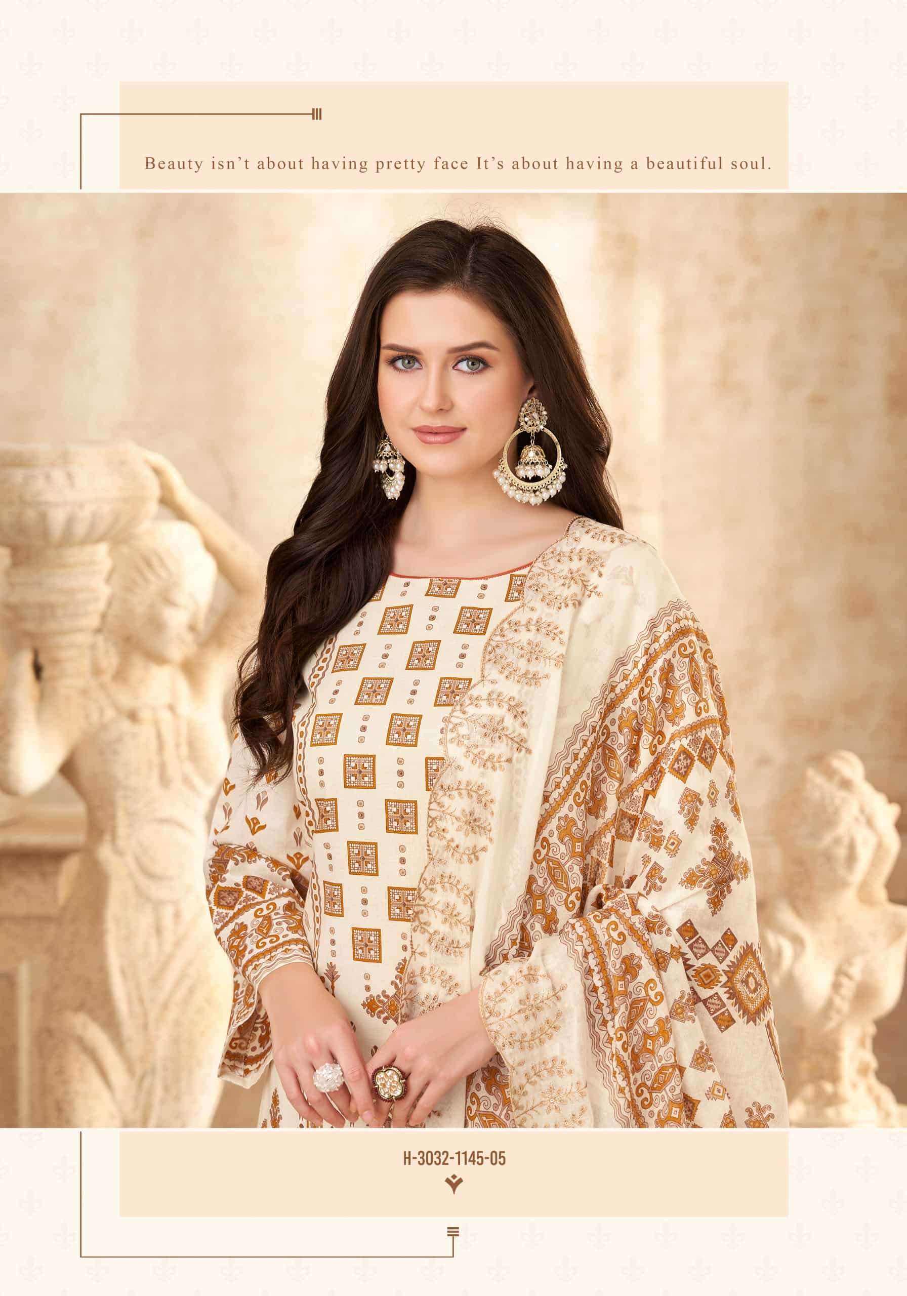 Alok Style E Begum Pure Cambric Cotton Dress Material