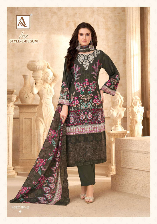 Alok Style E Begum Pure Cambric Cotton Dress Material
