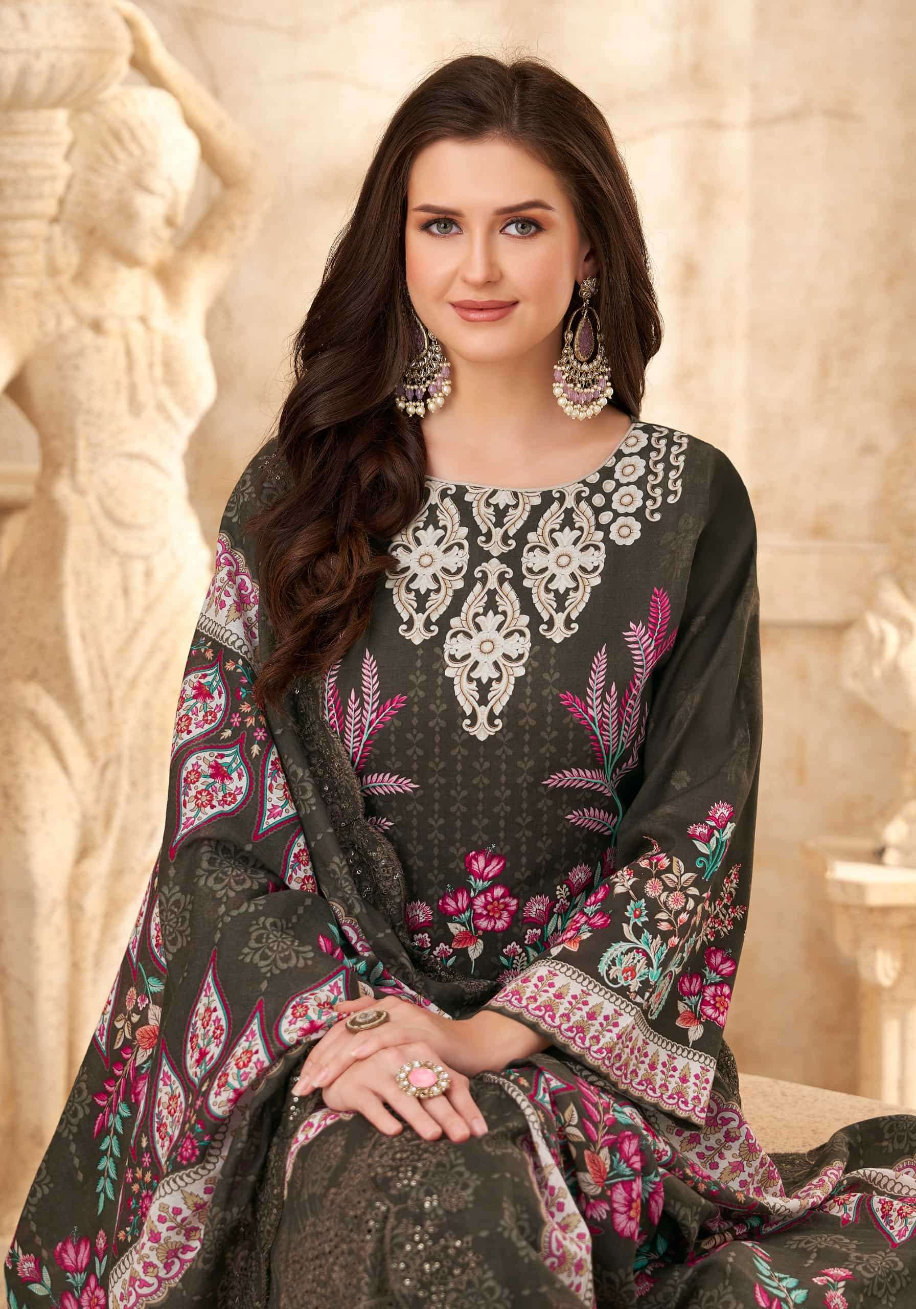 Alok Style E Begum Pure Cambric Cotton Dress Material