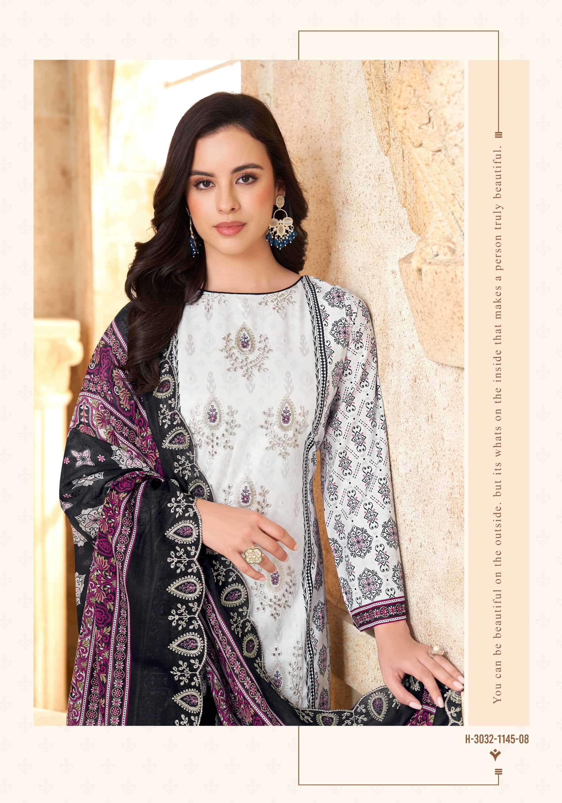 Alok Style E Begum Pure Cambric Cotton Dress Material
