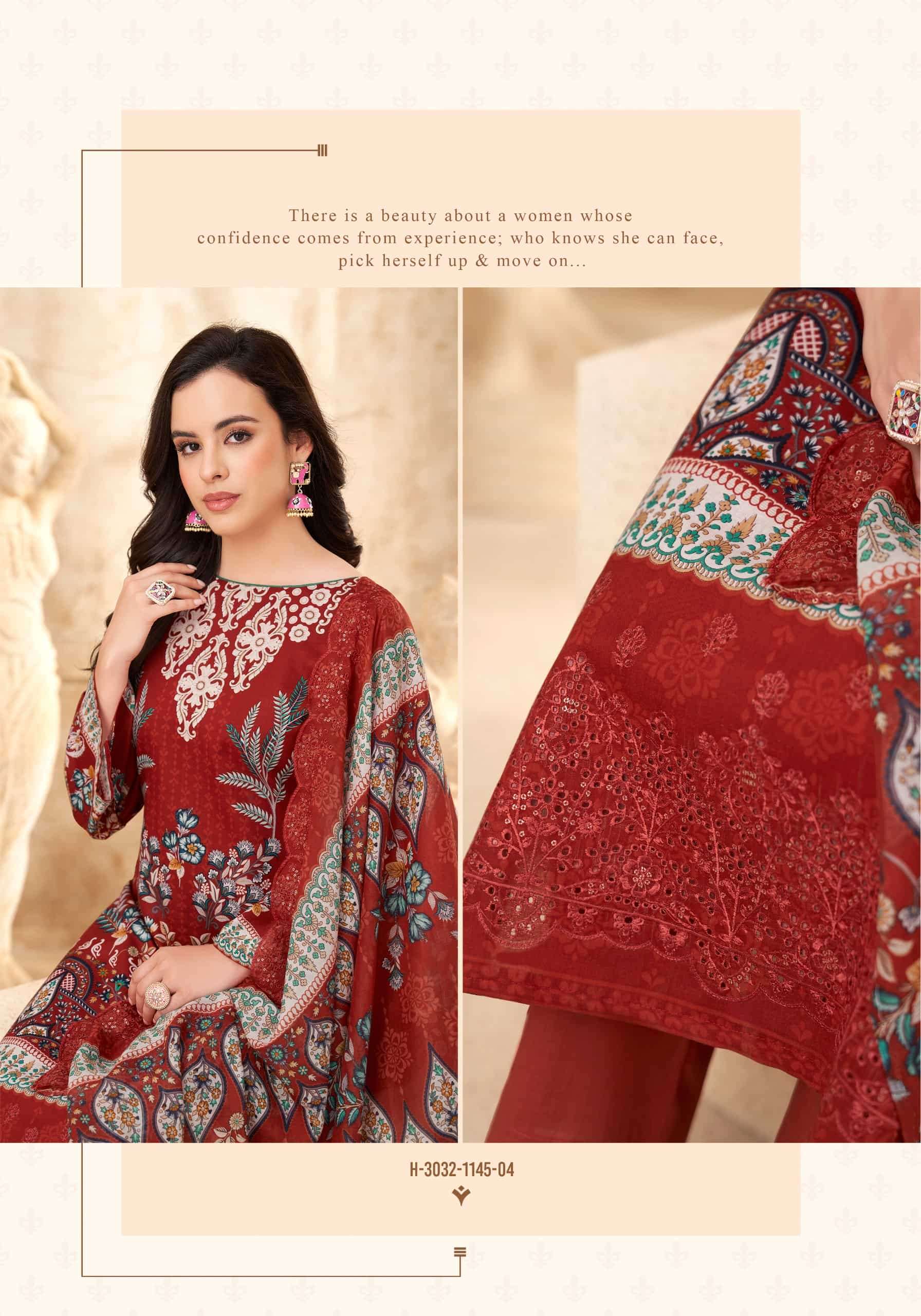 Alok Style E Begum Pure Cambric Cotton Dress Material