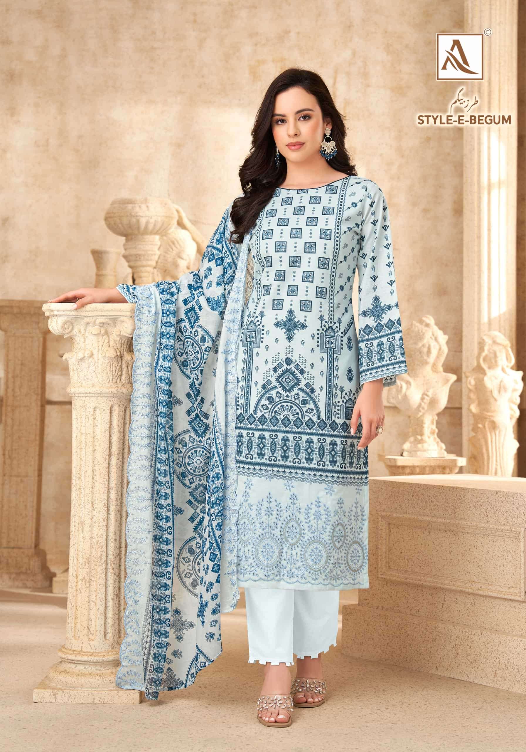 Alok Style E Begum Pure Cambric Cotton Dress Material