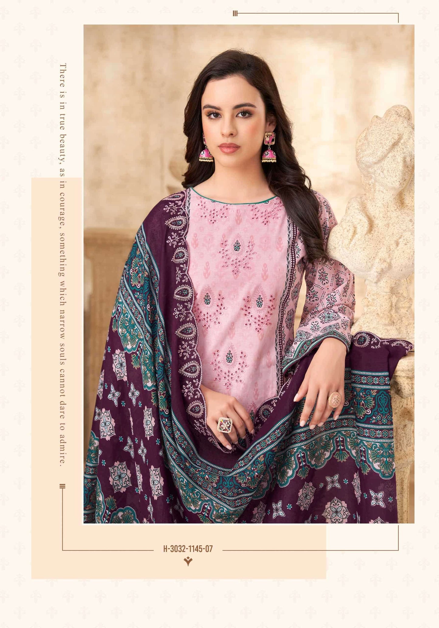 Alok Style E Begum Pure Cambric Cotton Dress Material