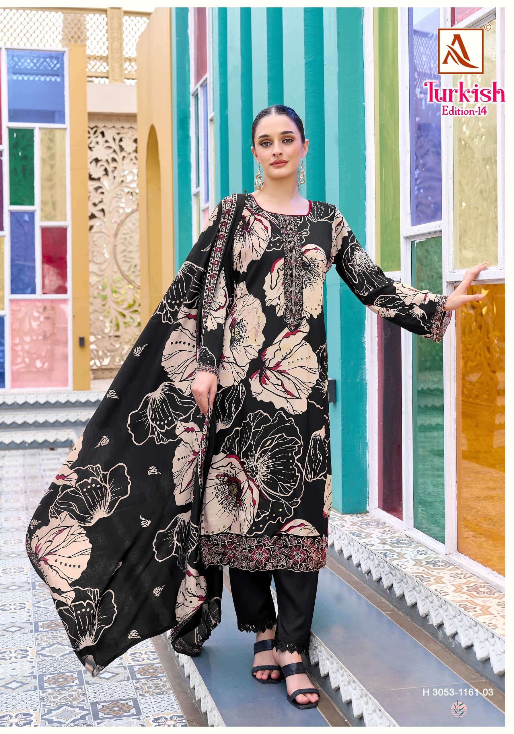 ALOK SUIT TURKISH VOL-14 Viscose Printed Pakistani Suit Set
