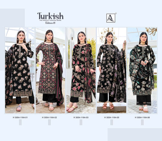 Alok Suit Turkish Vol-15 Viscose Rayon Printed Semi Stitched Pakistani Suit - Amrah Wholesale