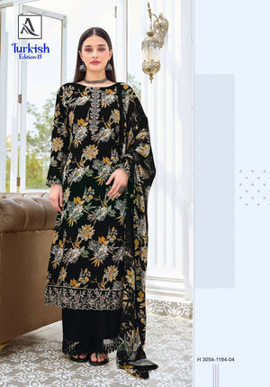 Alok Suit Turkish Vol-15 Viscose Rayon Printed Semi Stitched Pakistani Suit - Amrah Wholesale