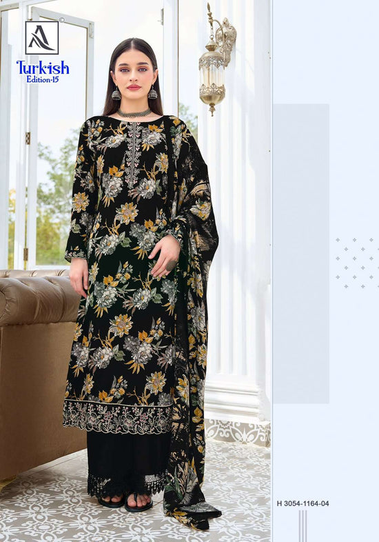Alok Suit Turkish Vol-15 Viscose Rayon Printed Semi Stitched Pakistani Suit - Amrah Wholesale