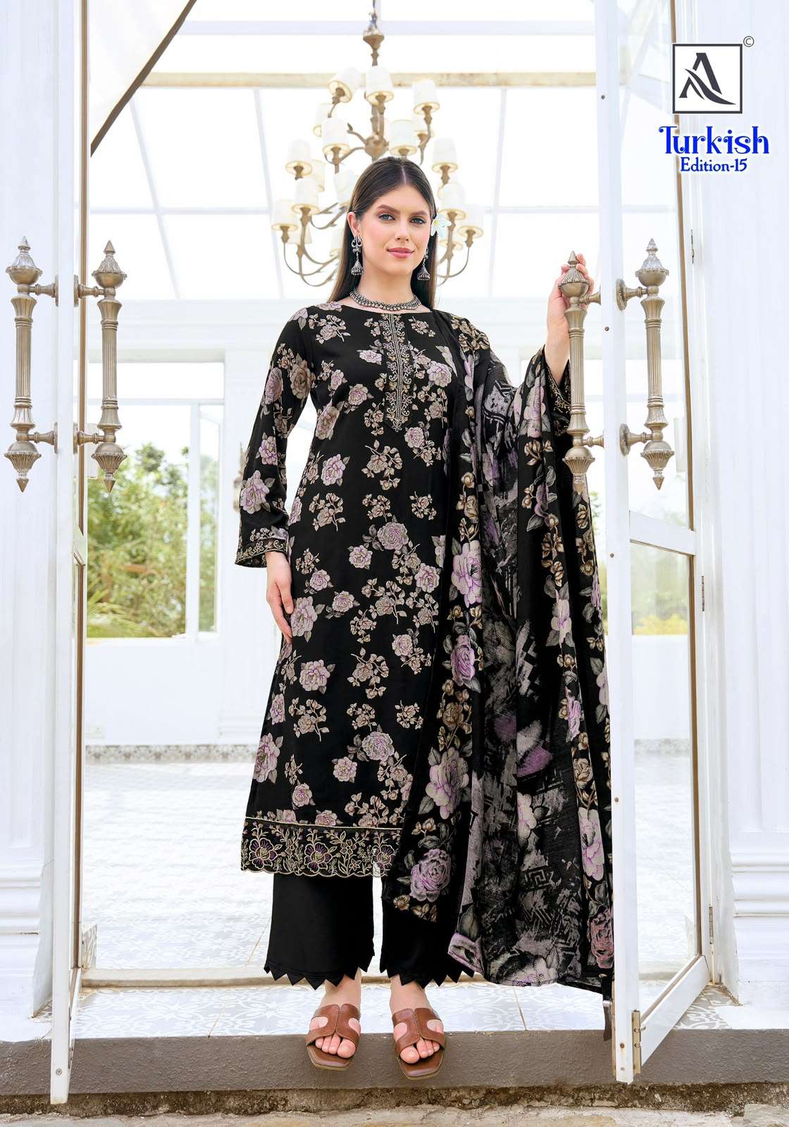 Alok Suit Turkish Vol-15 Viscose Rayon Printed Semi Stitched Pakistani Suit - Amrah Wholesale
