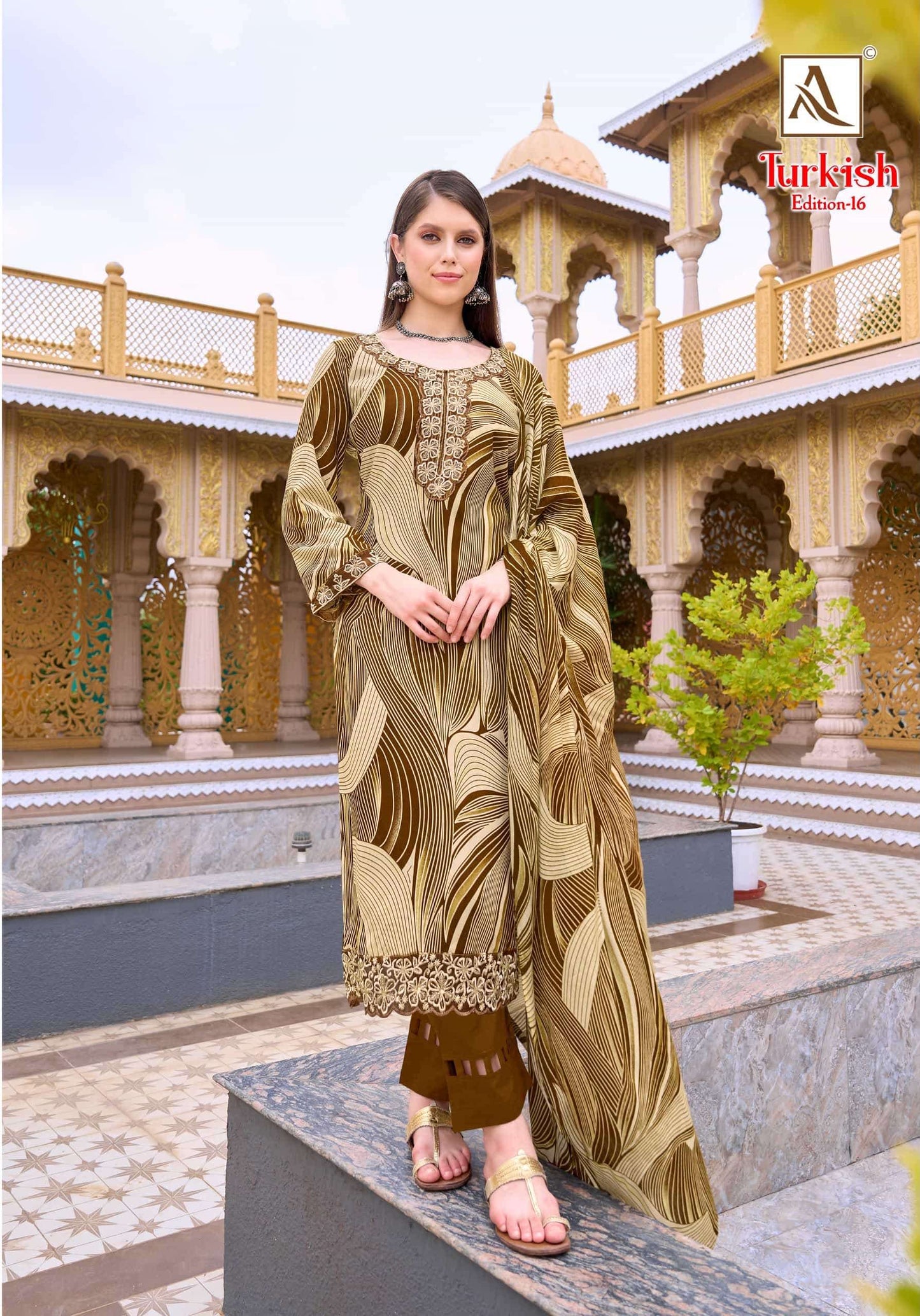 ALOK SUIT TURKISH VOL-16 Viscose Rayon Printed Pakistani Suit