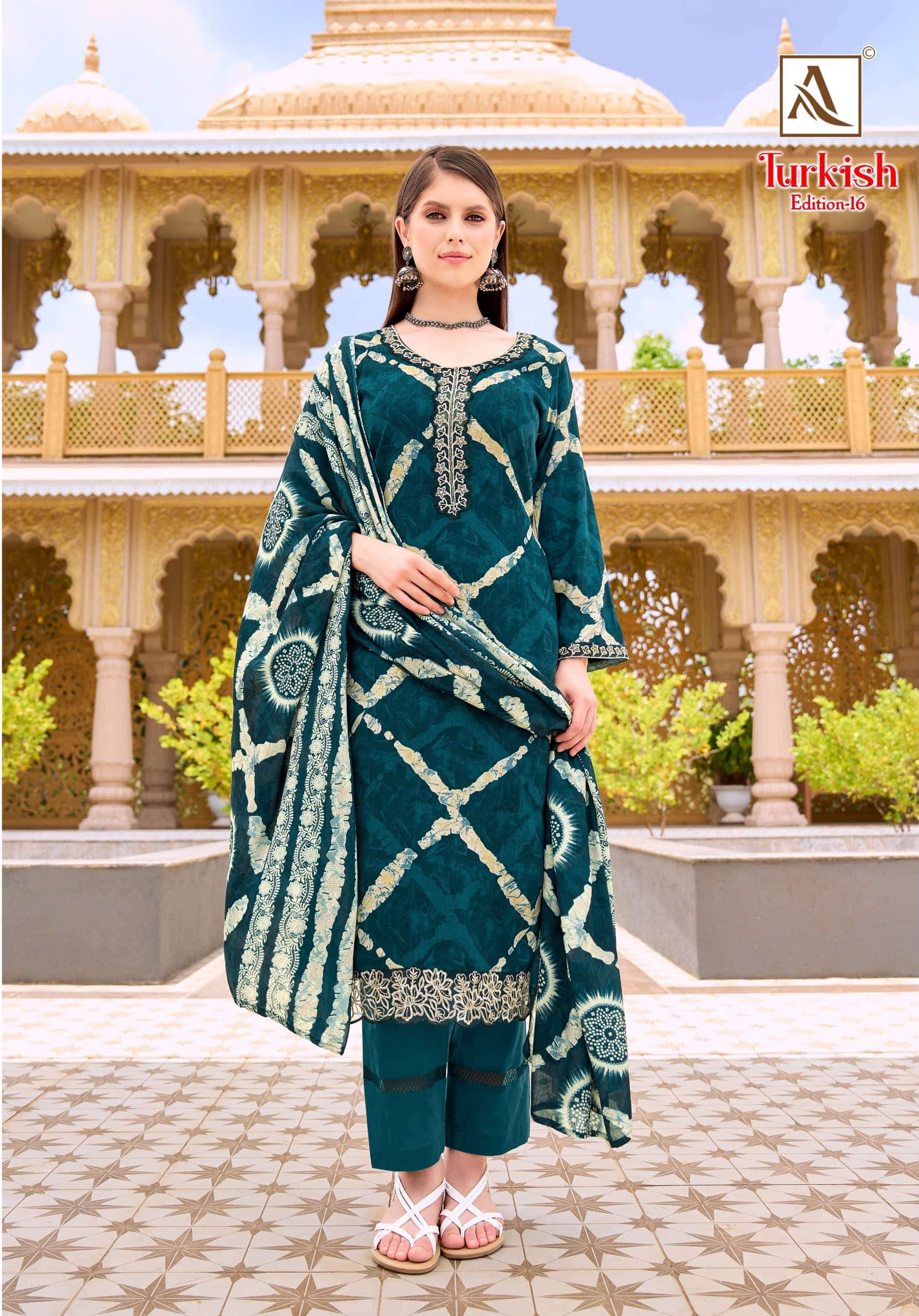 ALOK SUIT TURKISH VOL-16 Viscose Rayon Printed Pakistani Suit