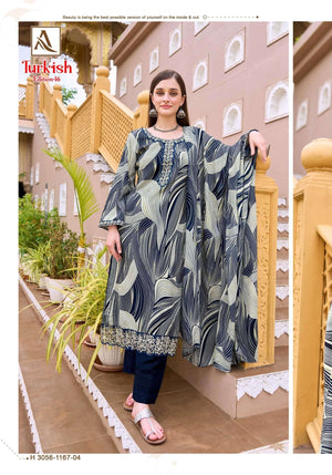 ALOK SUIT TURKISH VOL-16 Viscose Rayon Printed Pakistani Suit - Amrah Wholesale