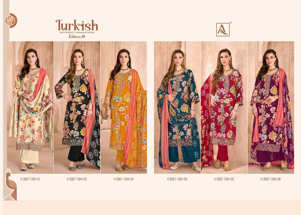 ALOK SUIT TURKISH VOL-18 Viscose Rayon Pakistani Suit - Amrah Wholesale