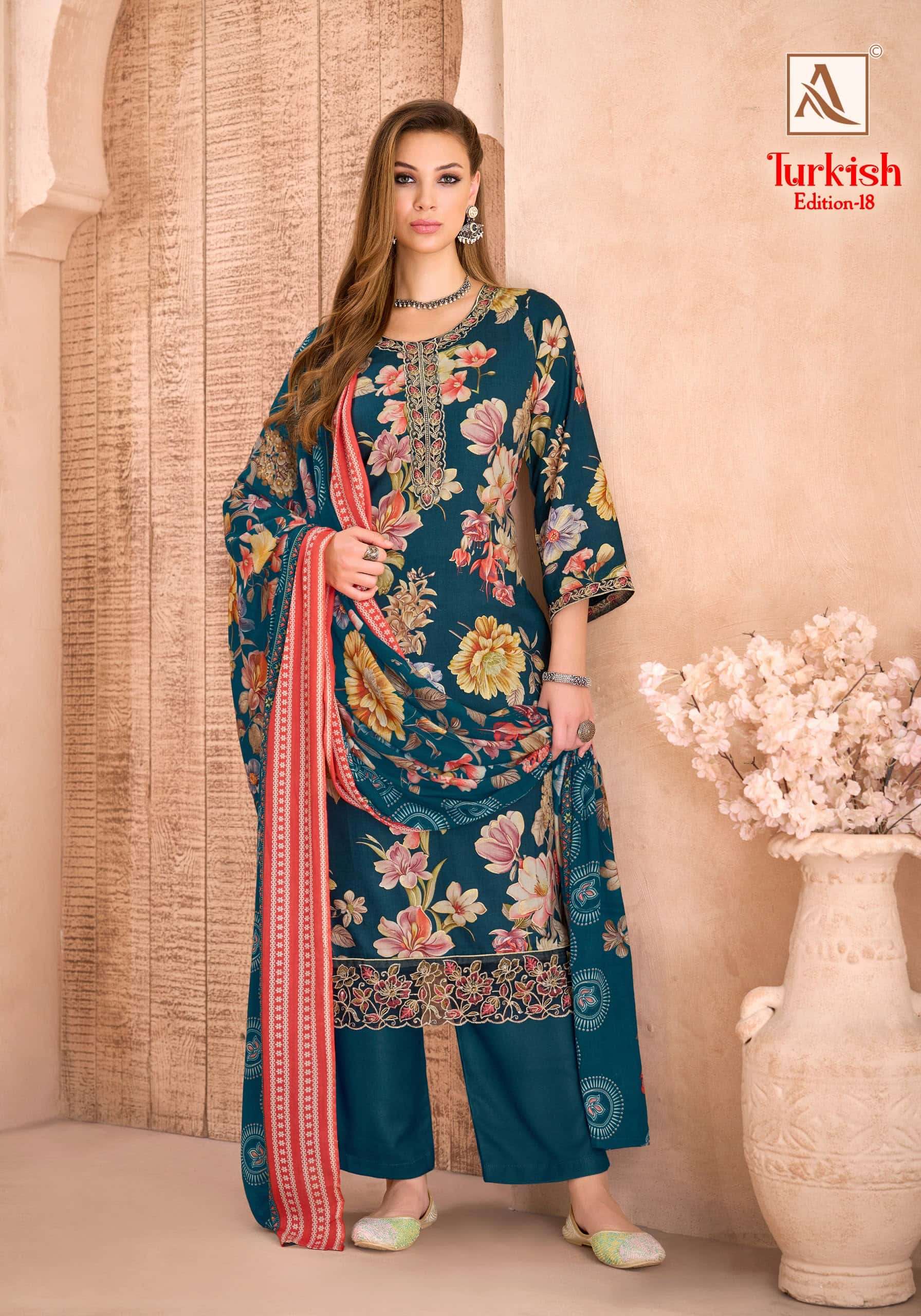 ALOK SUIT TURKISH VOL-18 Viscose Rayon Pakistani Suit