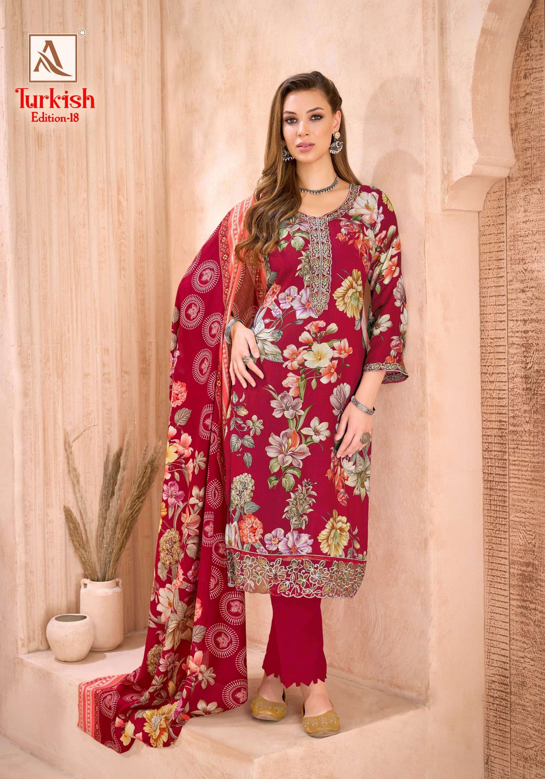 ALOK SUIT TURKISH VOL-18 Viscose Rayon Pakistani Suit