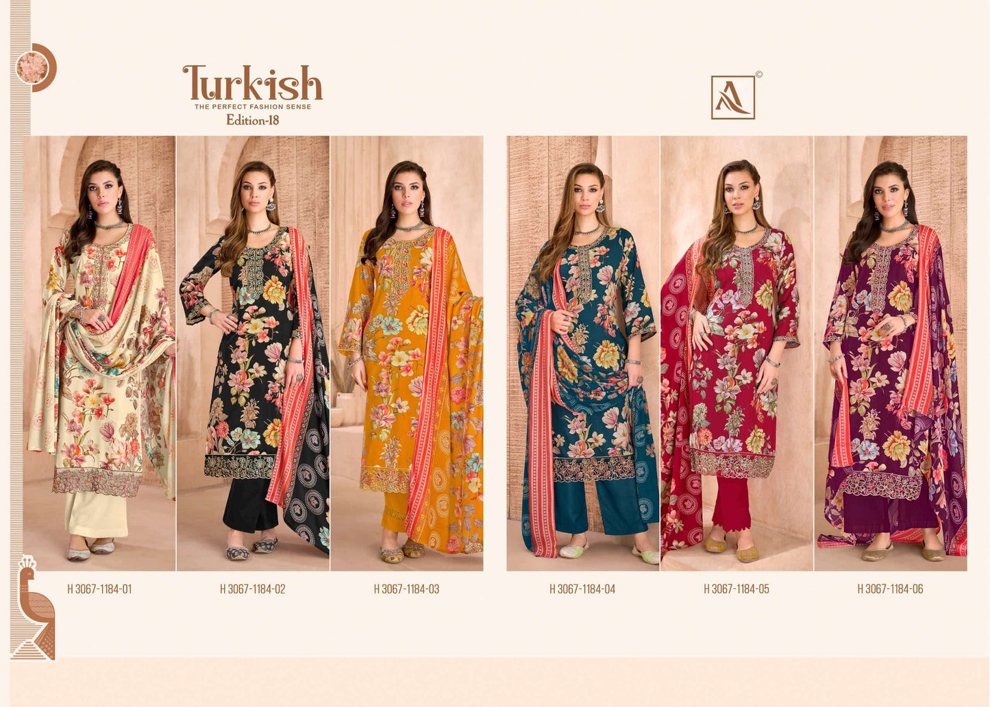 ALOK SUIT TURKISH VOL-18 Viscose Rayon Pakistani Suit