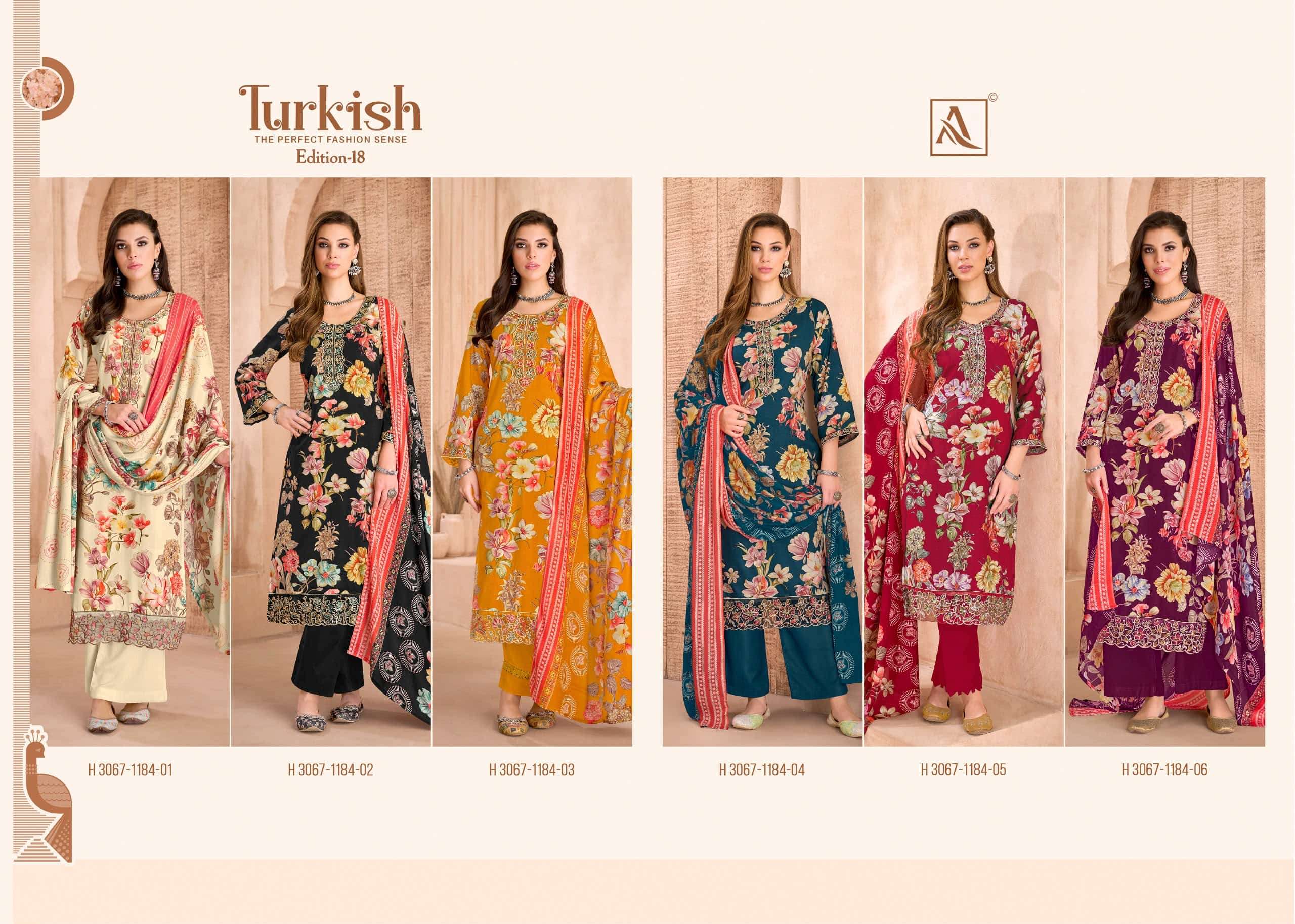 ALOK SUIT TURKISH VOL-18 Viscose Rayon Pakistani Suit