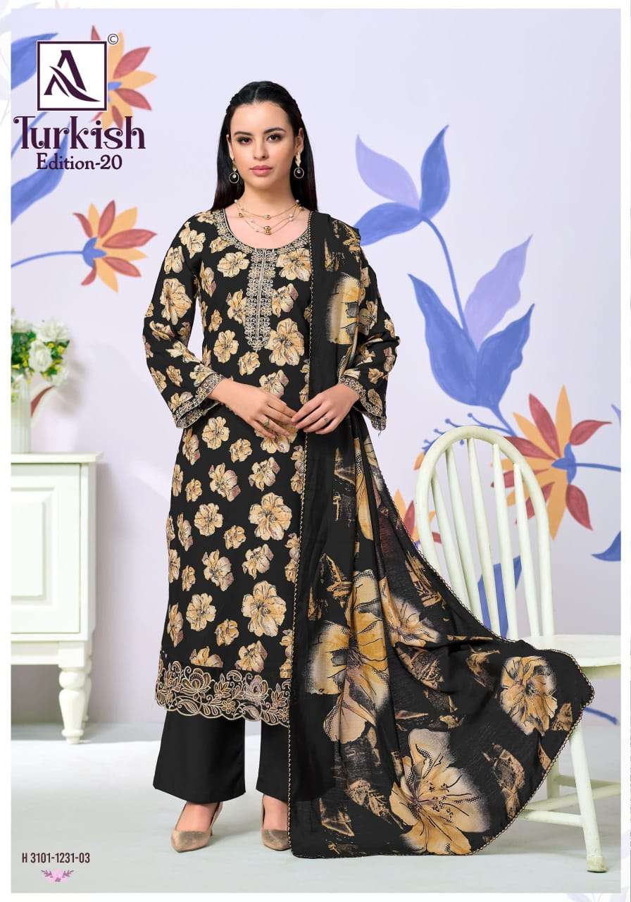 Alok Suit Turkish Vol-20 Viscose Rayon Printed Salwar Suit