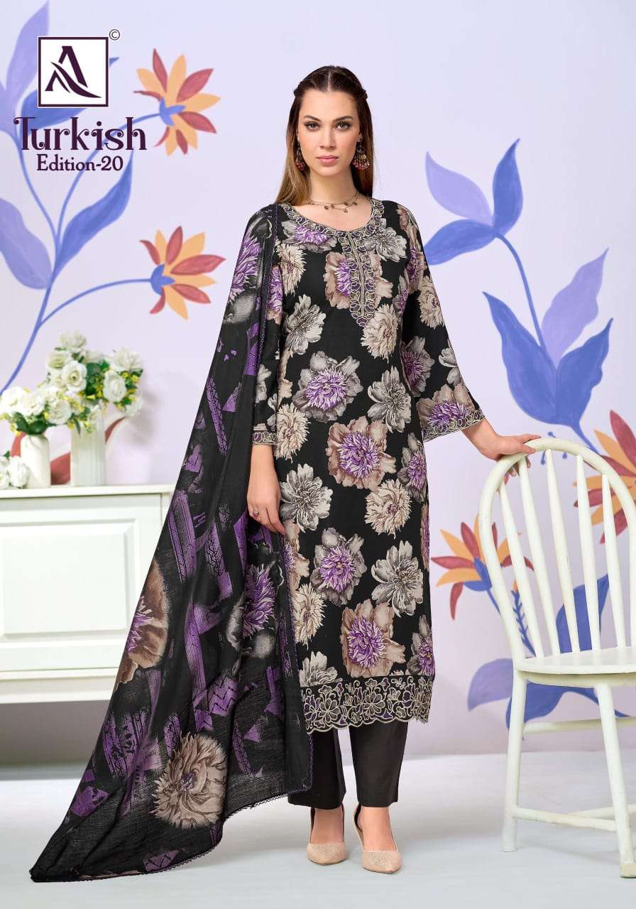 Alok Suit Turkish Vol-20 Viscose Rayon Printed Salwar Suit