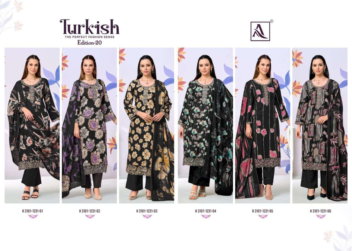 Alok Suit Turkish Vol-20 Viscose Rayon Printed Salwar Suit