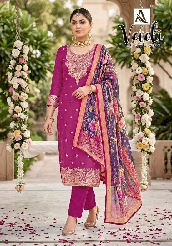ALOK SUIT VADI 01 TO 06 Series Jacquard Embroidered Dress Material - Amrah Wholesale