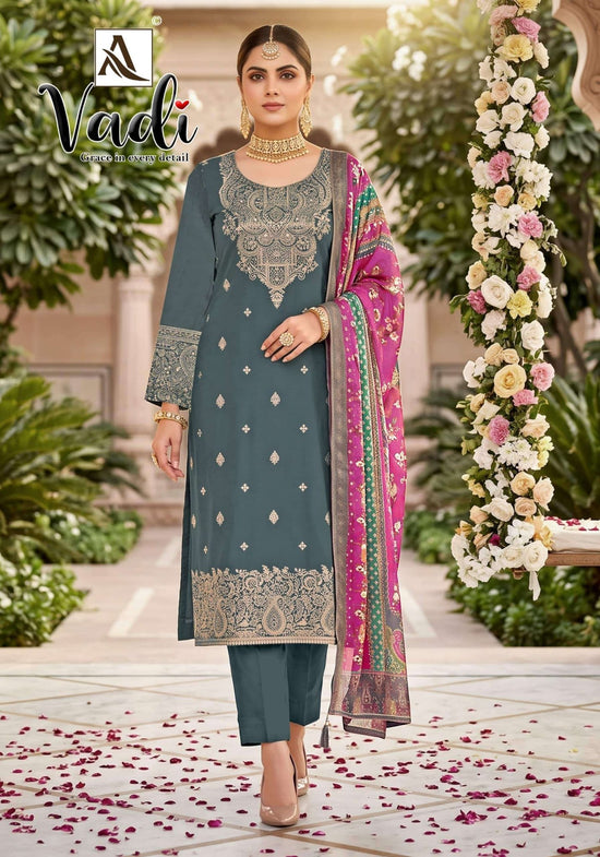 ALOK SUIT VADI 01 TO 06 Series Jacquard Embroidered Dress Material - Amrah Wholesale