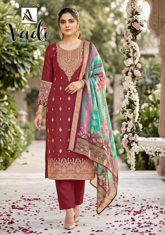ALOK SUIT VADI 01 TO 06 Series Jacquard Embroidered Dress Material