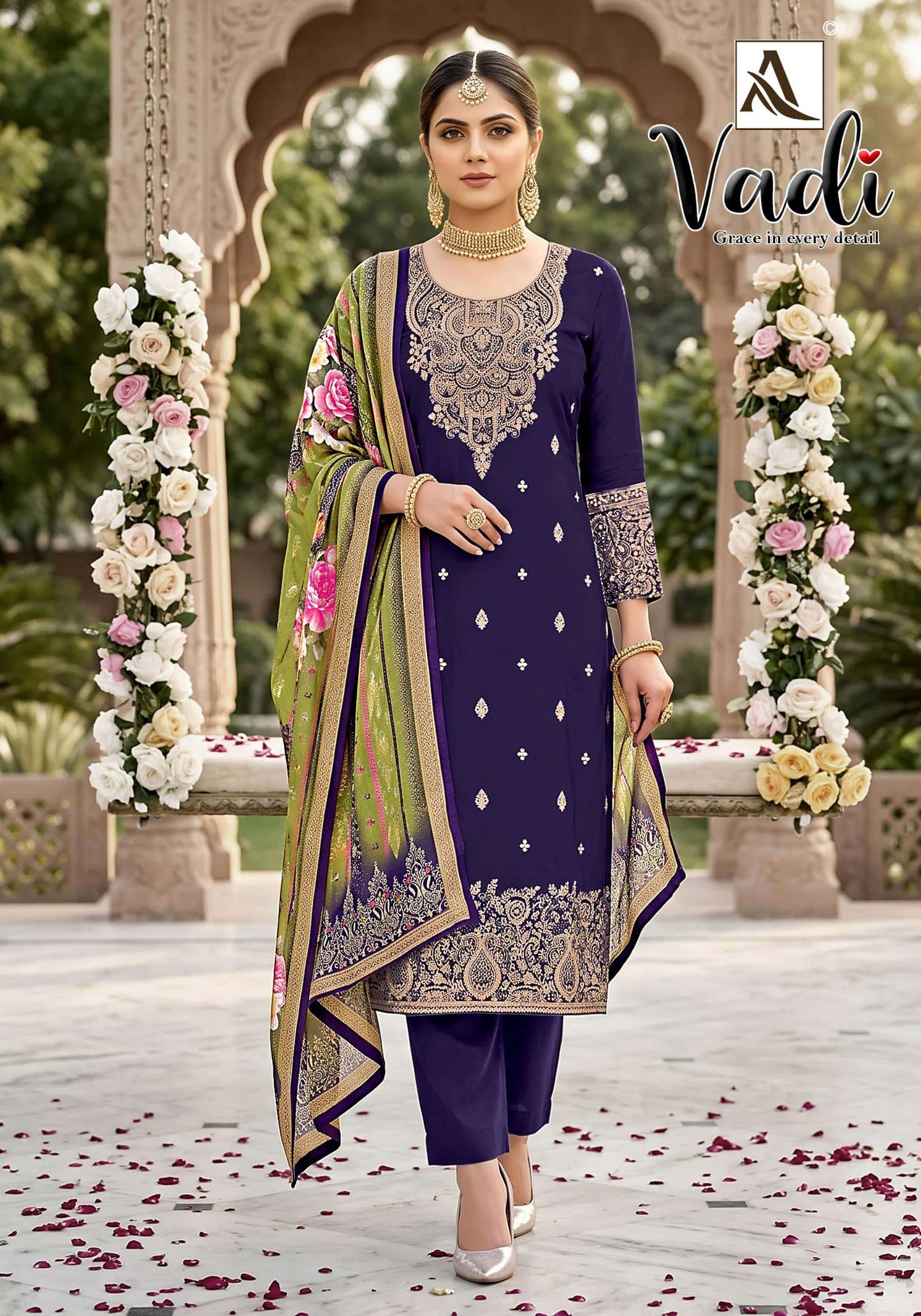 ALOK SUIT VADI 01 TO 06 Series Jacquard Embroidered Dress Material
