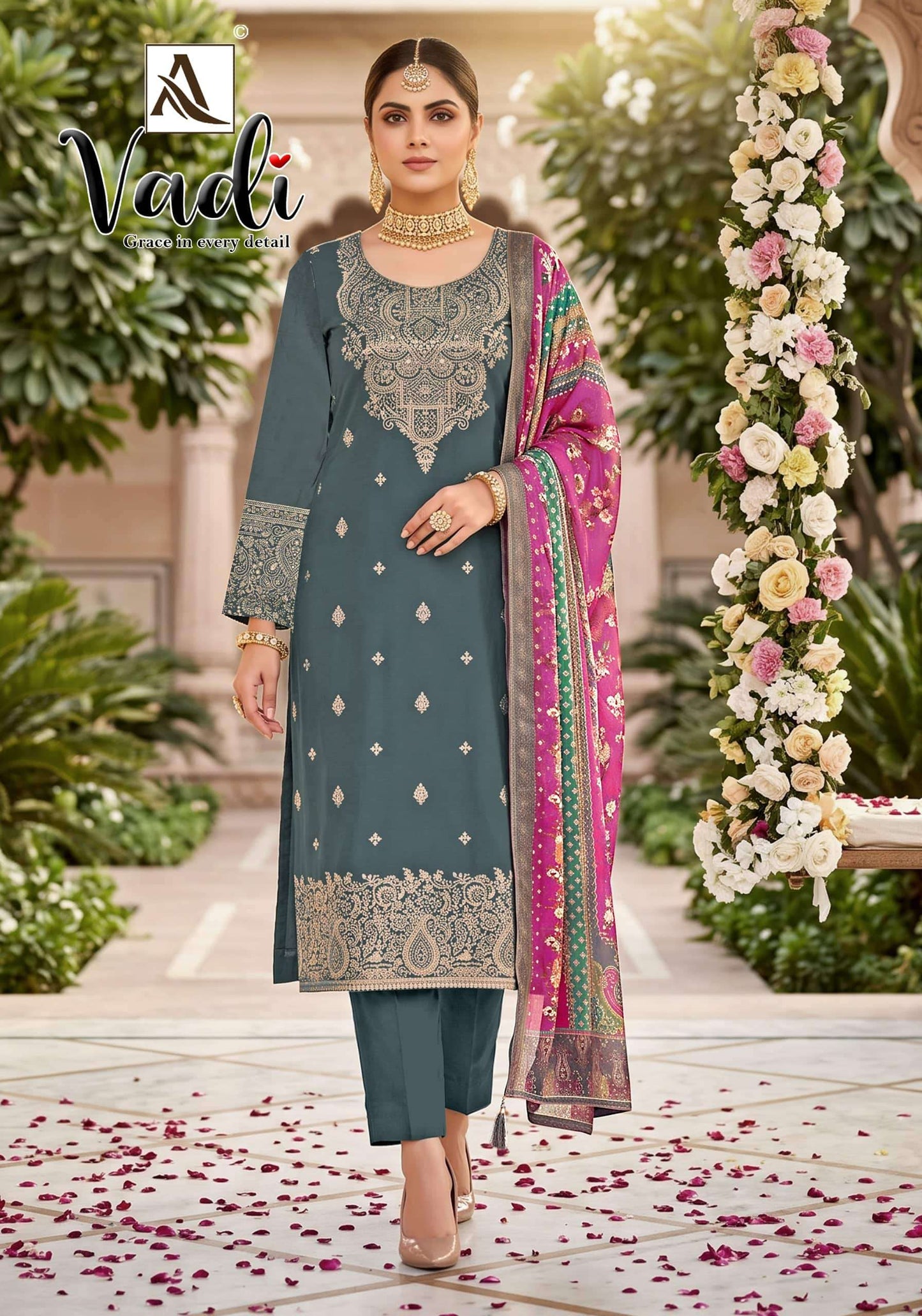 ALOK SUIT VADI 01 TO 06 Series Jacquard Embroidered Dress Material
