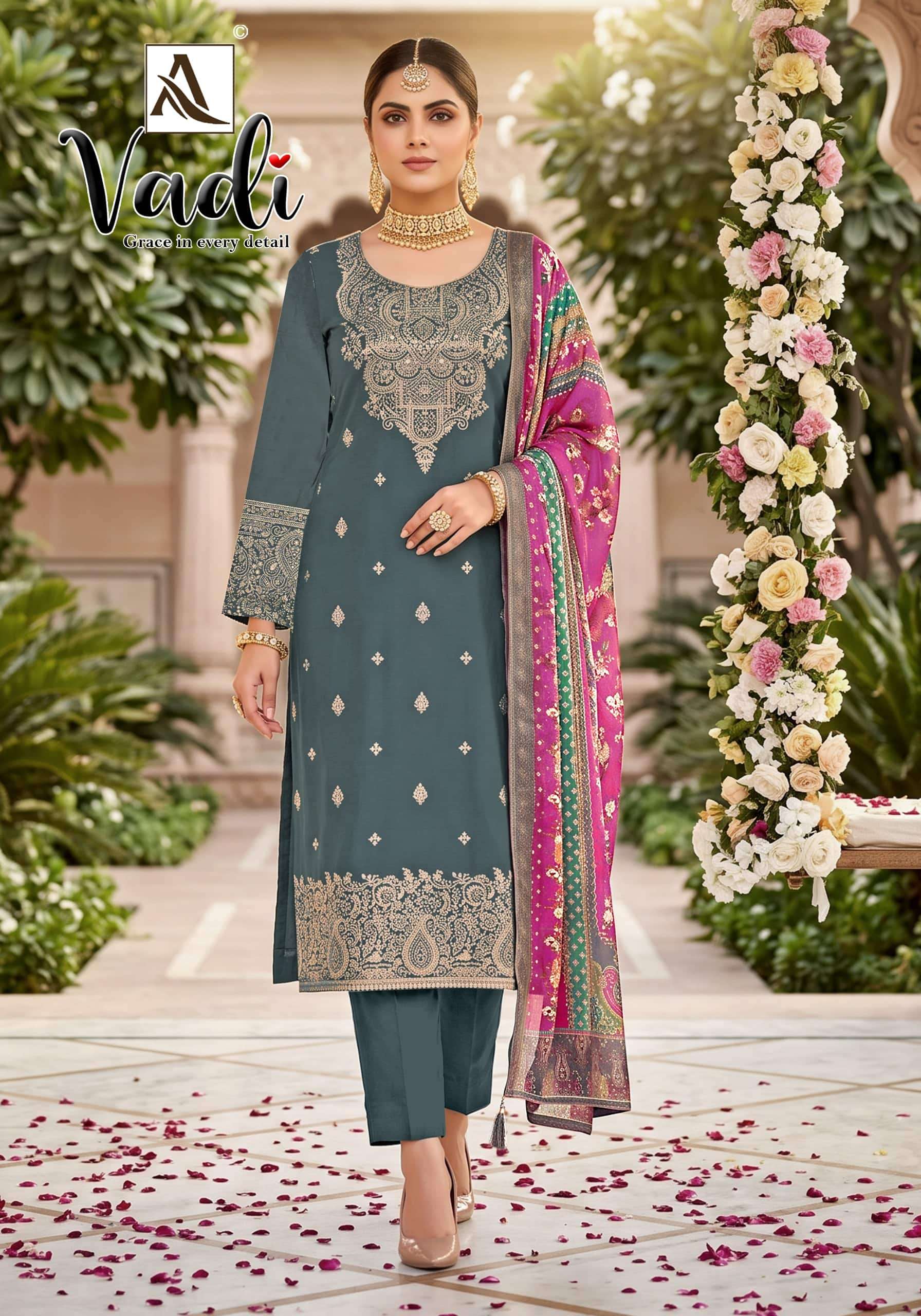 ALOK SUIT VADI 01 TO 06 Series Jacquard Embroidered Dress Material