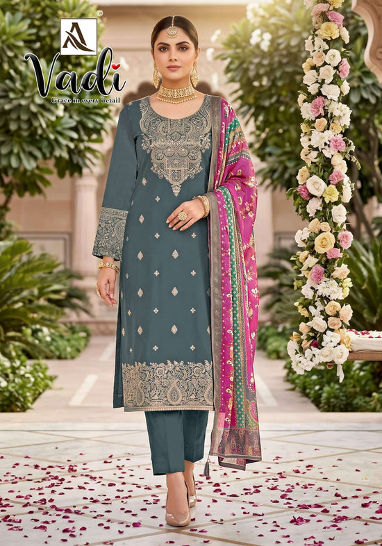 ALOK SUIT VADI 01 TO 06 Series Jacquard Embroidered Dress Material