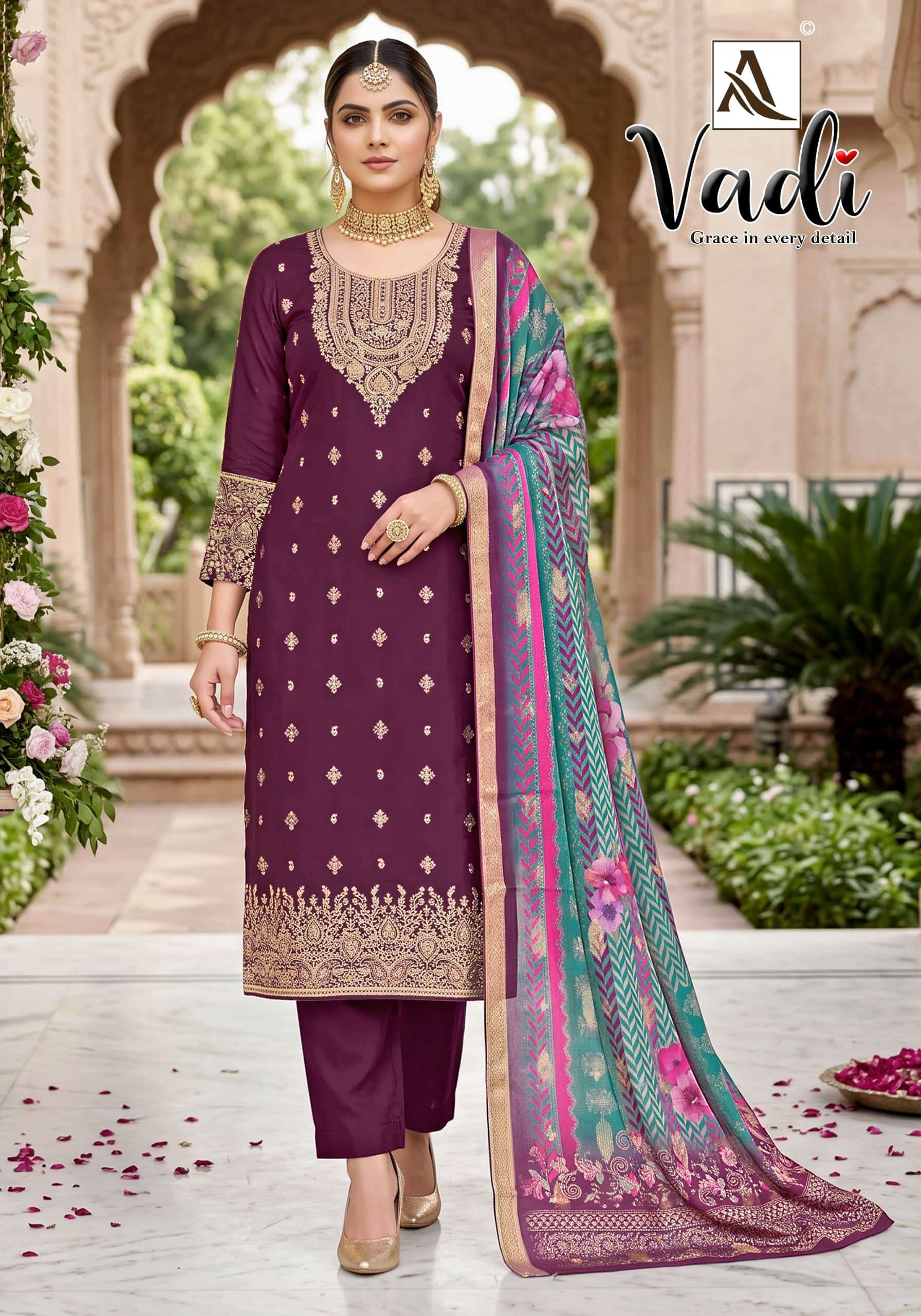 ALOK SUIT VADI 01 TO 06 Series Jacquard Embroidered Dress Material