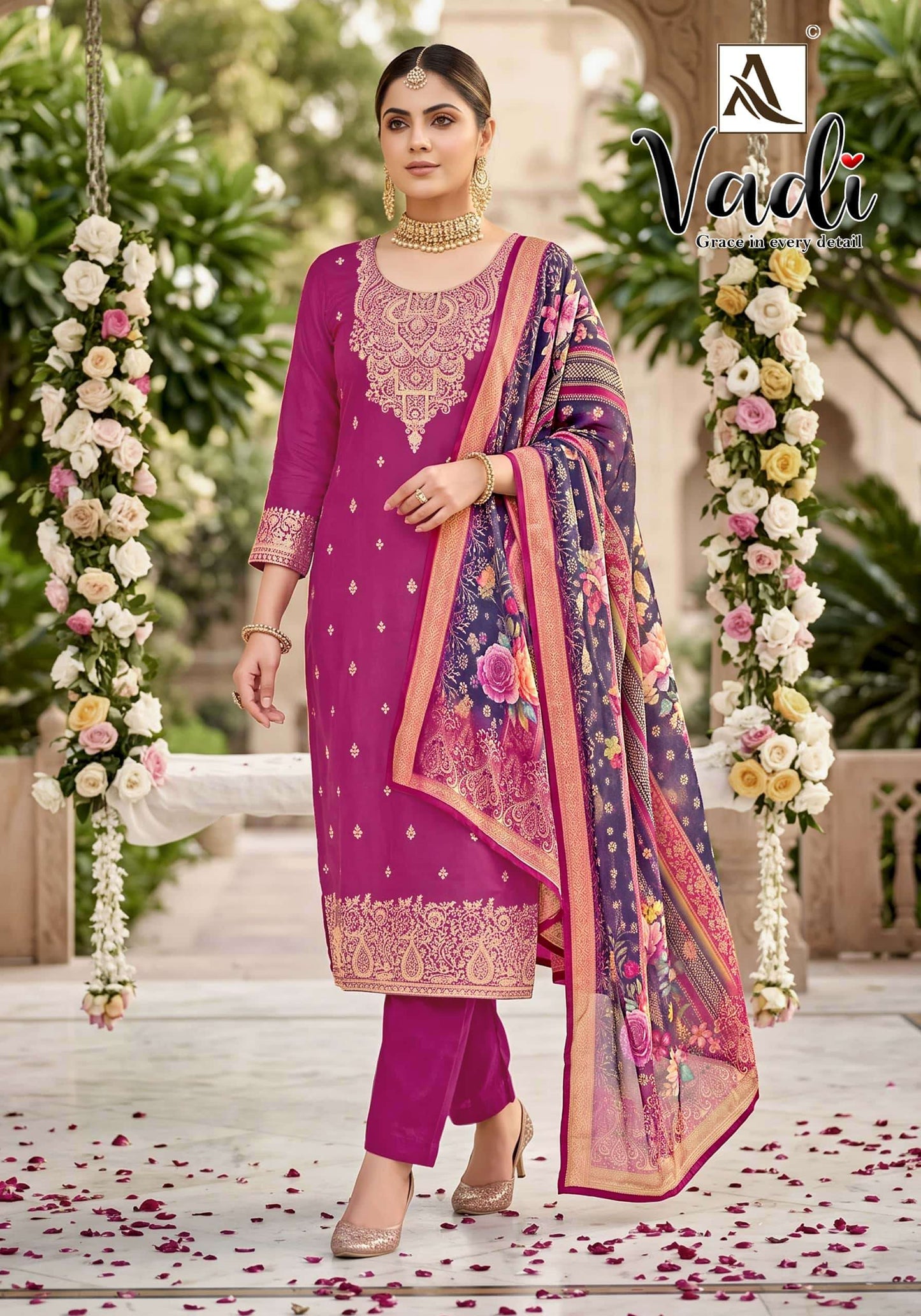ALOK SUIT VADI 01 TO 06 Series Jacquard Embroidered Dress Material